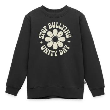 Contre le harcèlement, l’harmonie, la cohésion, le message - Sweat Premium enfant bio - noir - Devant - AI Model Kid Female (0cm)