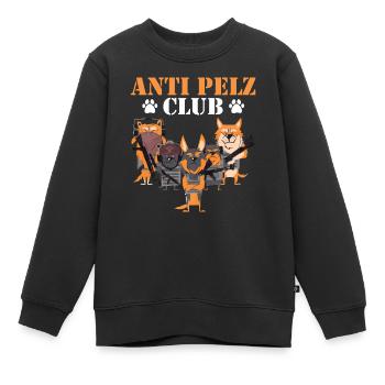 Tierschutz ANTI PELZ CLUB Anti Fur Lustig - Kinder Premium Organic Sweatshirt - Schwarz - Vorne - AI Model Kid Female (0cm)