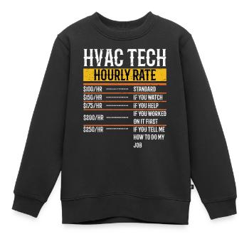 Drôle Technicien CVC taux horaire Comptabilité CP - Sweat Premium enfant bio - noir - Devant - AI Model Kid Female (0cm)
