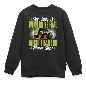 Landwirt - Kinder Premium Organic Sweatshirt - Schwarz - Vorne - AI Model Kid Female (0cm)