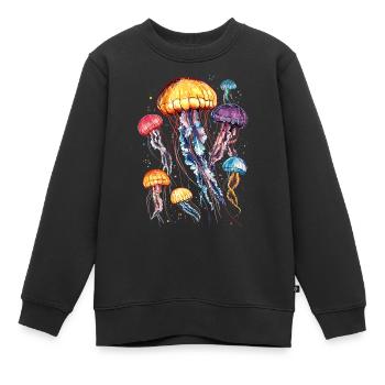 Méduse Méduse de feu Méduse Méduse mignonne - Sweat Premium enfant bio - noir - Devant - AI Model Kid Female (0cm)