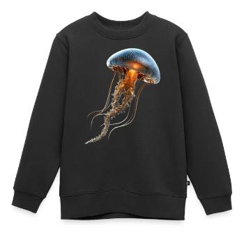 Méduse Méduse de feu Méduse Méduse mignonne - Sweat Premium enfant bio - noir - Devant - AI Model Kid Female (0cm)