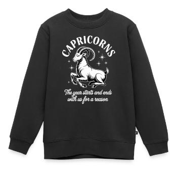 Steinbock Sternzeichen - Kinder Premium Organic Sweatshirt - Schwarz - Vorne - AI Model Kid Female (0cm)