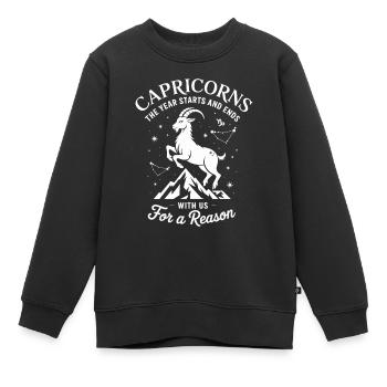 Steinbock Sternzeichen - Kinder Premium Organic Sweatshirt - Schwarz - Vorne - AI Model Kid Female (0cm)