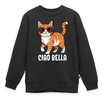 Ciao Bella - Kinder Premium Organic Sweatshirt - Schwarz - Vorne - AI Model Kid Female (0cm)
