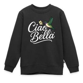 Ciao Bella - Kinder Premium Organic Sweatshirt - Schwarz - Vorne - AI Model Kid Female (0cm)