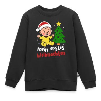 Mon premier Noël - Le sapin de Noël des parents de bébé - Sweat Premium enfant bio - noir - Devant - AI Model Kid Female (0cm)