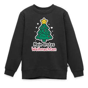 Mon premier Noël - Le sapin de Noël des parents de bébé - Sweat Premium enfant bio - noir - Devant - AI Model Kid Female (0cm)