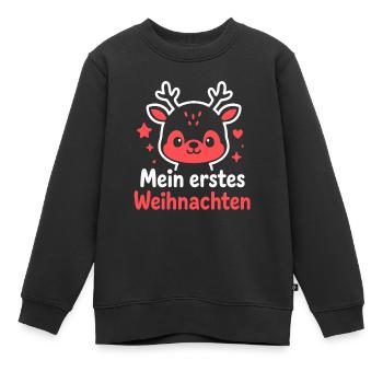 Mon premier Noël - Parents de bébé rennes - Sweat Premium enfant bio - noir - Devant - AI Model Kid Female (0cm)