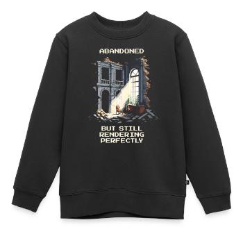 Verlassen, aber perfekt gerendert | Urban Vibes - Kinder Premium Organic Sweatshirt - Schwarz - Vorne - AI Model Kid Female (0cm)