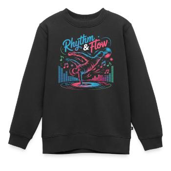 Streetdance Beat – Urban DJ Music Design - Sweat Premium enfant bio - noir - Devant - AI Model Kid Female (0cm)