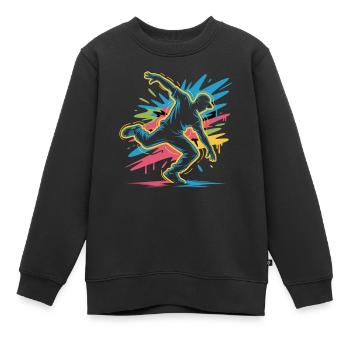 Streetdance Beat – Urban DJ Music Design - Sweat Premium enfant bio - noir - Devant - AI Model Kid Female (0cm)