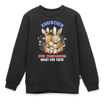 Bien-être animal LAPINS POUR L’ADDICTION PAS POUR LES TESTS - Sweat Premium enfant bio - noir - Devant - AI Model Kid Female (0cm)
