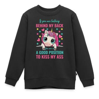 Unicorn - Kids Premium Organic Sweatshirt - black - Front - AI Model Kid Female (0cm)
