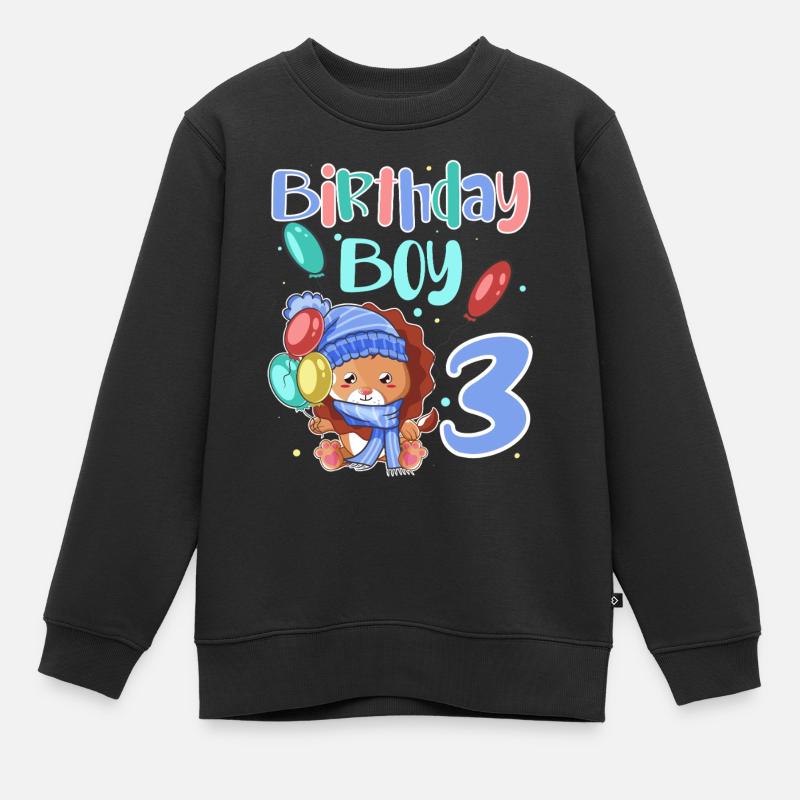 3. Geburtstag Löwe - Kinder Premium Organic Sweatshirt - Schwarz