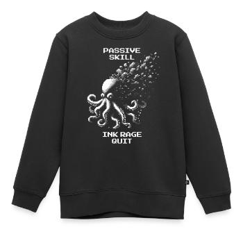 Tinten-Ausraster | Passive Fähigkeit Oktopus Humor - Kinder Premium Organic Sweatshirt - Schwarz - Vorne - AI Model Kid Female (0cm)