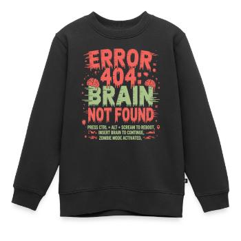 Error 404 Gehirn nicht gefunden Zombie - Kinder Premium Organic Sweatshirt - Schwarz - Vorne - AI Model Kid Female (0cm)