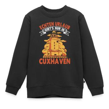 Vacances à la mer du Nord LES VRAIES VACANCES SONT UNIQUEMENT DISPONIBLES DANS LES RAYONS - Sweat Premium enfant bio - noir - Devant - AI Model Kid Female (0cm)