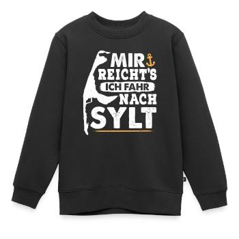 Vacances à la mer du Nord J’EN AI ASSEZ D’ALLER À SYLT Drôle - Sweat Premium enfant bio - noir - Devant - AI Model Kid Female (0cm)