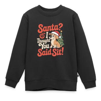 Lustiger Weihnachtshund - Kinder Premium Organic Sweatshirt - Schwarz - Vorne - AI Model Kid Female (0cm)