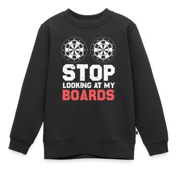 Halt, nicht auf meine Boards - Kinder Premium Organic Sweatshirt - Schwarz - Vorne - AI Model Kid Female (0cm)