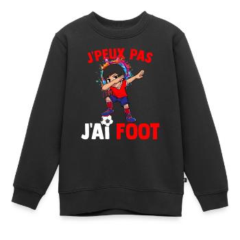 Ich kann nicht haben Ich habe Fußballspieler Fußballfan - Kinder Premium Organic Sweatshirt - Schwarz - Vorne - AI Model Kid Female (0cm)