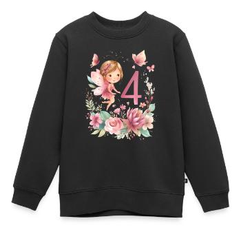 Anniversaire 4Girl papillon fée fête - Sweat Premium enfant bio - noir - Devant - AI Model Kid Female (0cm)