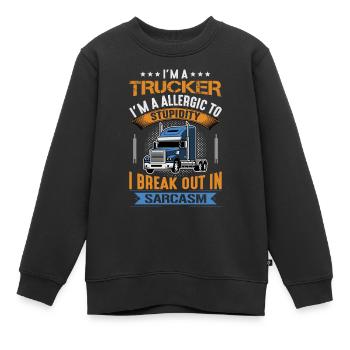 Lkw Fahrer - Kinder Premium Organic Sweatshirt - Schwarz - Vorne - AI Model Kid Female (0cm)