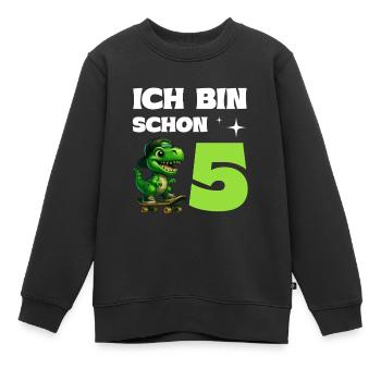 I'm already 5 Birthday Dino - Kids Premium Organic Sweatshirt - black - Front - AI Model Kid Female (0cm)