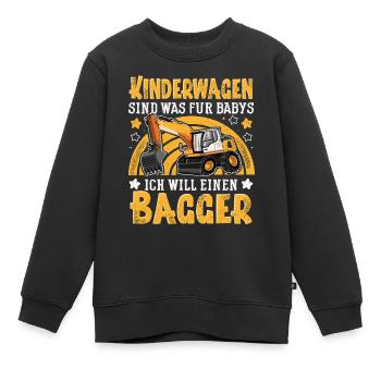 Bagger Kinderwagen - Kinder Premium Organic Sweatshirt - Schwarz - Vorne - AI Model Kid Female (0cm)