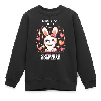 Cuteness Overload | Bunny - Kinder Premium Organic Sweatshirt - Schwarz - Vorne - AI Model Kid Female (0cm)
