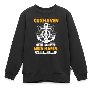 Mer du Nord CUXHAVEN MA MER DU NORD MON PORT Cuxhaven - Sweat Premium enfant bio - noir - Devant - AI Model Kid Female (0cm)