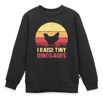 Ich züchte winzige Dinosaurier - Kinder Premium Organic Sweatshirt - Schwarz - Vorne - AI Model Kid Female (0cm)