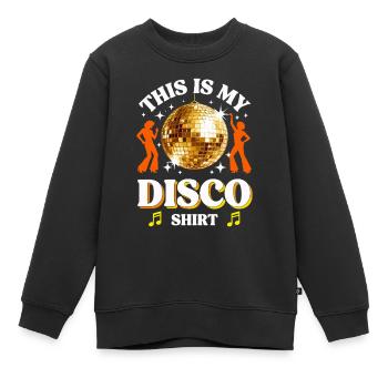 Disco des années 70 des années 80 Disco Party Outfit Discothèque - Sweat Premium enfant bio - noir - Devant - AI Model Kid Female (0cm)