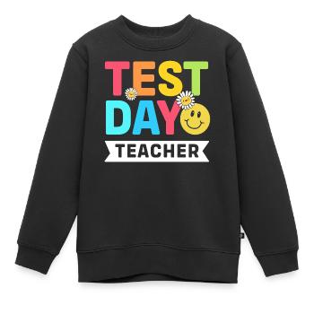 Prüfung Lehrer Abi Abitur - Kinder Premium Organic Sweatshirt - Schwarz - Vorne - AI Model Kid Female (0cm)