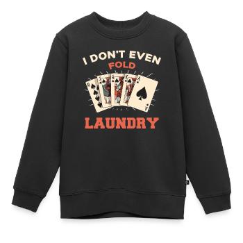 Je ne plie même pas le linge - Sweat Premium enfant bio - noir - Devant - AI Model Kid Female (0cm)