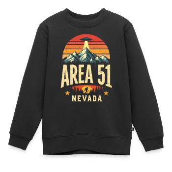 Zone 51 Nevada UFO rencontre Bigfoot - Sweat Premium enfant bio - noir - Devant - AI Model Kid Female (0cm)