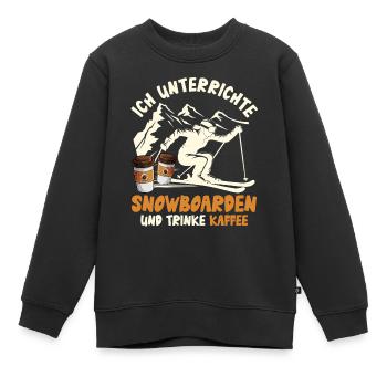 Snowboarder I TEACH AND DRINK COFFEE - Kids Premium Organic Sweatshirt - black - Front - AI Model Kid Female (0cm)
