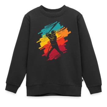 Bunter Baseball Spieler Kinder Männer Baseballer - Kinder Premium Organic Sweatshirt - Schwarz - Vorne - AI Model Kid Female (0cm)