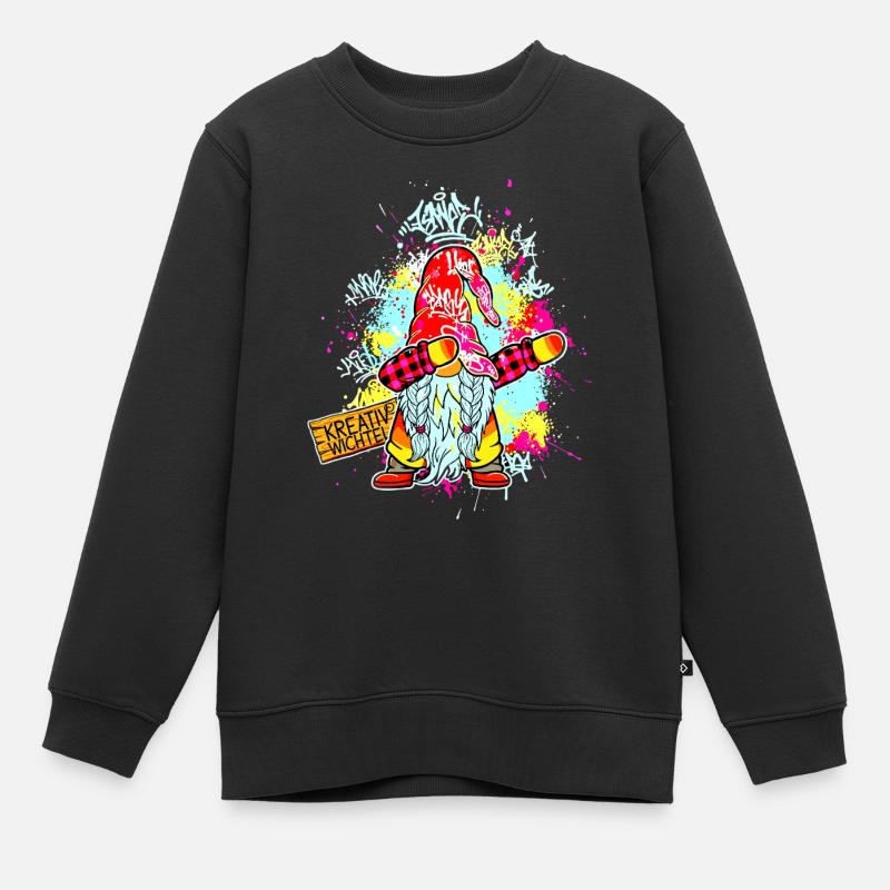 KREATIV WICHTEL Dab Graffiti Künstler XMas  - Kinder Premium Organic Sweatshirt - Schwarz