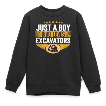 Excavatrice - Sweat Premium enfant bio - noir - Devant - AI Model Kid Female (0cm)