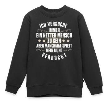 Große Klappe - Kinder Premium Organic Sweatshirt - Schwarz - Vorne - AI Model Kid Female (0cm)
