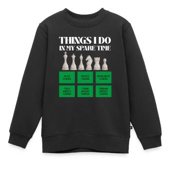Schachzeit in der Freizeit - Kinder Premium Organic Sweatshirt - Schwarz - Vorne - AI Model Kid Female (0cm)