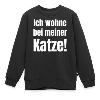Ich wohne bei meiner Katze - Kinder Premium Organic Sweatshirt - Schwarz - Vorne - AI Model Kid Female (0cm)