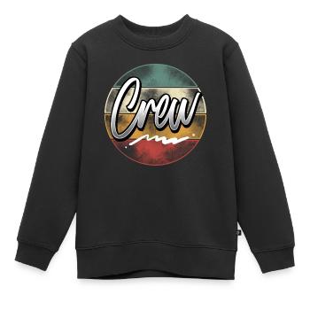 Crew - Kinder Premium Organic Sweatshirt - Schwarz - Vorne - AI Model Kid Female (0cm)