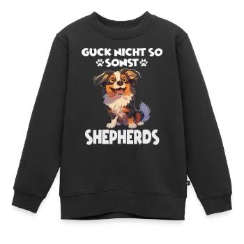 Dictons de chiens Promenade cadeau pour amoureux des chiens AUSSIE - Sweat Premium enfant bio - noir - Devant - AI Model Kid Female (0cm)