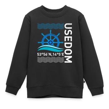 Island USEDOM Baltic Sea Usedom Holiday Fun - Kids Premium Organic Sweatshirt - black - Front - AI Model Kid Female (0cm)