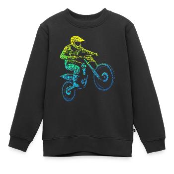 Motocross, pilote de motocross, motocross, motocross - Sweat Premium enfant bio - noir - Devant - AI Model Kid Female (0cm)