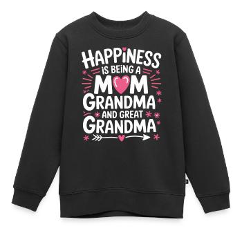 Glück: Mama, Oma und Ur-Oma - Kinder Premium Organic Sweatshirt - Schwarz - Vorne - AI Model Kid Female (0cm)