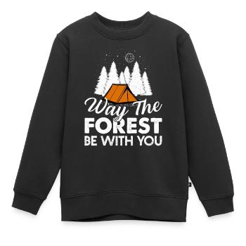 Camping Wildnis  - Kinder Premium Organic Sweatshirt - Schwarz - Vorne - AI Model Kid Female (0cm)